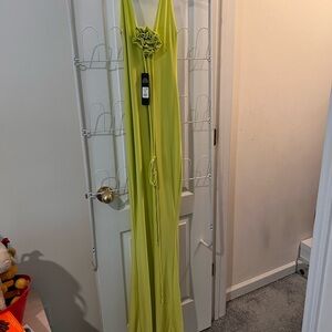 Fashion Nova Rose Maxi Dress in Lime